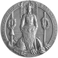 Józef Piłsudski- medal autorstwa Stanisława Lewandowskiego 1914 r., Aw: Popiersie Piłsudskiego w p..