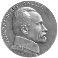 Józef Haller- medal autorstwa Antoniego Madeyskiego 1919 r., Aw: Popiersie w prawo i napis JENERAŁ..