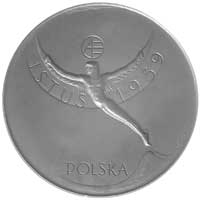 medal jednostronny Aeroklubu Polskiego ISTUS autorstwa Henryka Grunwalda 1939 r.; Stylizowany Ikar..