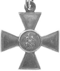 krzyż żołnierski orderu Świętego Jerzego, 1913 rok, klasa IV, nr 167208, zawieszka, srebro, 34.0 x..