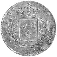 Ludwik XVIII 1814-1815-1824, 20 franków 1815, Paryż, Aw: Głowa, Rw: W wieńcu ukoronowany herb, w o..