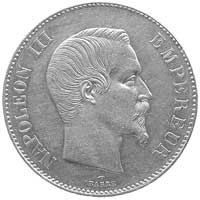 Napoleon III 1852-1870, 100 franków 1858, Paryż, Aw: Głowa, Rw: Herb i napisy, Fr.569, Gad.1135, z..