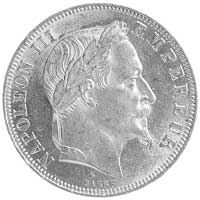 50 franków 1866, Paryż, Aw: Głowa w wieńcu laurowym, Rw: Herb i napisy, Fr.582, Gad.1112, złoto, 1..