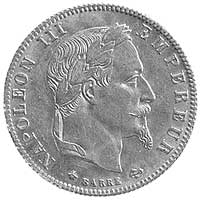 5 franków 1866, Paryż, Aw: Głowa w wieńcu laurow