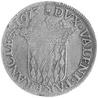 Ludwik I 1662-1701, talar 1673, Aw: Popiersie, Rw: Tarcza herbowa, Dav.4308, Gad.55, na rewersie r..