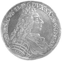 Fryderyk II 1691-1732, półtalar na 200-lecie reformacji 1717, Aw: Popiersie, Rw: Winnica pod okiem..