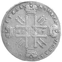 Piotr II 1727-1730, rubel 1727, Moskwa, Aw: Popiersie, Rw: Poczwórny monogram w kształcie krzyża, ..