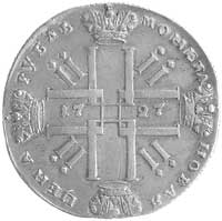 rubel 1727, Petersburg, Aw: Popiersie, Rw: Poczwórny monogram w kształcie krzyża, Uzdenikow 667, r..