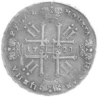 rubel 1728, Moskwa, Aw: Popiersie, Rw: Poczwórny monogram w kształcie krzyża, Uzdenikow 686