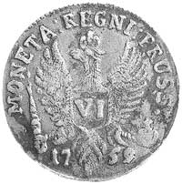 6 groszy 1759, Aw: Popiersie, Rw: Orzeł pruski, Uzdenikow 4871, Schr.1822