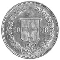 20 franków 1896, Helvetia, Fr. 495, złoto, 6.45 g