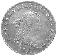 1 dolar 1799, Aw: Głowa Wolności, data i 13 gwia