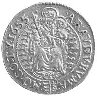 dukat 1655, Krzemnica, Aw: Stojący król i litery K-B, Rw: Madonna, Huszar 1216, Fr. 48, złoto, 3.4..