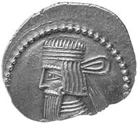 Partia- Artabanes II 10-38, drachma, Aw: Popiersie w diademie w lewo, Rw: Król na tronie w prawo, ..