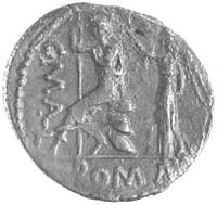 C. Caecilius Metellus 96 pne, denar, Aw: Głowa Apollina w prawo i napis w otoku METEL A ALB S F, R..