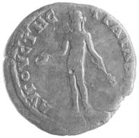 Tracja- Augusta Trajana, AE-30, Aw: Popiersie cesarza w wieńcu i napis w otoku, Rw: Nagi Apollo le..