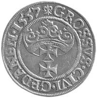 grosz 1557, Gdańsk, popiersie króla ze szpiczastą brodą, Kurp. 949 R3, Gum. 643, T. 4, rzadki