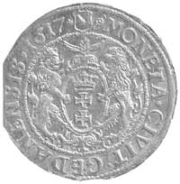 ort 1617, Gdańsk, odmiana dwukropek i krzyżyk na końcu napisu na awersie, Kurp. 2244 R1, Gum. 1385..