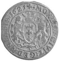 ort 1621, Gdańsk, Kurp. 2252 R1, Gum. 1389, moneta wybita z końcówki blachy