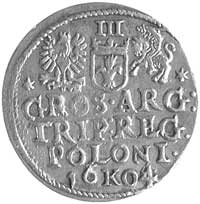 trojak 1604, Kraków, Wal. XCII 8 R1, Kurp. 1342 R3, rzadki