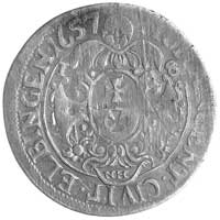 ort 1657, Elbląg, na awersie popiersie króla Karola X Gustawa, H-Cz. 8313 R5, Ahlström 56 a, ładny..