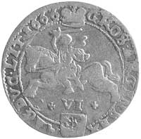szóstak 1666, Wilno, odmiana z VI pomiędzy krzyżykami, Kurp. 802 R1, Gum. 1887