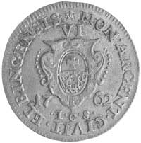 szóstak 1762, Elbląg, Kam. 1073 R4, bardzo ładna i rzadka moneta