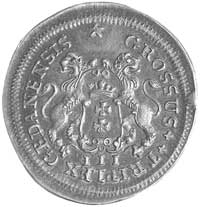 trojak w czystym srebrze 1755, Gdańsk, Kam. 936 R5, Merseb. 1802, piękna i okazowa moneta w gabine..