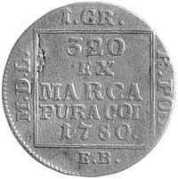 grosz srebrny 1780, Warszawa, Plage 229, bardzo 