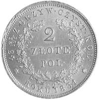 2 złote 1831, Warszawa, odmiana Pogoń bez pochwy, Plage 273, rzadkie i bardzo ładnie zachowane