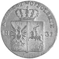 10 groszy 1831, Warszawa, odmiana łapy Orła proste i brak żołędzia przy skrzyżowaniu gałązek, Plag..
