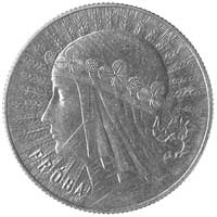 5 złotych 1933, Głowa Kobiety, wypukły napis PRÓBA, Parchimowicz P-145b, wybito 100 sztuk, srebro,..