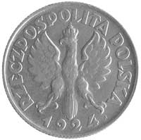 2 złote 1924, Głowa Kobiety z kłosami, na awersie litera H, moneta wybita odwróconym stemplem, Par..