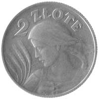 2 złote 1924, Głowa Kobiety z kłosami, na awersie litera H, moneta wybita odwróconym stemplem, Par..