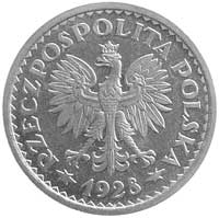 1 złoty 1928, Nominał w wieńcu z kłosów zboża, Parchimowicz P-125a, wybito 15 sztuk, nikiel, 7.02 ..