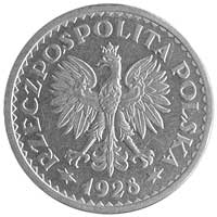 1 złoty 1928, Nominał w wieńcu liściastym, Parchimowicz P-127a, wybito 30 sztuk, nikiel, 6.92 g, ł..