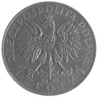 1 złoty 1932, Głowa Kobiety, wypukły napis PRÓBA. Parchimowicz P-131b, wybito 100 sztuk, brąz, 3.2..