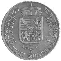 2/3 talara (gulden) 1765, Drezno, H-Cz. 8937, ładna patyna