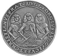 talar 1659, Brzeg, F.u.S. 1778, Dav. 7730, ślad po naprawianiu tła monety, ciemna patyna