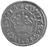 półgrosz 1518, Świdnica, Fbg. 364, jak na ten typ monety wyjątkowo piękny egzemplarz