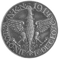 odznaka NKN 1914, mosiądz ciemno oksydowany, 29.