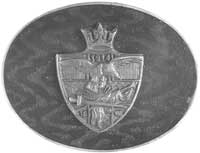 odznaka pamiątkowa \Alegoria Polski\" w kształcie tarczy zwieńczonej koroną kazimierzowską nałożon..