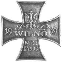 odznaka pamiątkowa Wilno 1919 Wielkanoc, wykonana w blasze mosiężnej srebrzonej, 34.0 x 34.0 mm