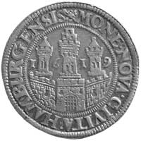 półtalar 1619, Aw: Brama miejska i data, Rw: Orzeł cesarski, Gaedechens 551, rzadka, ładnie zachow..