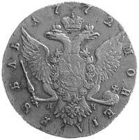 rubel 1772, Petersburg, Aw: Popiersie, Rw: Orzeł dwugłowy, Uzdenikow 1046