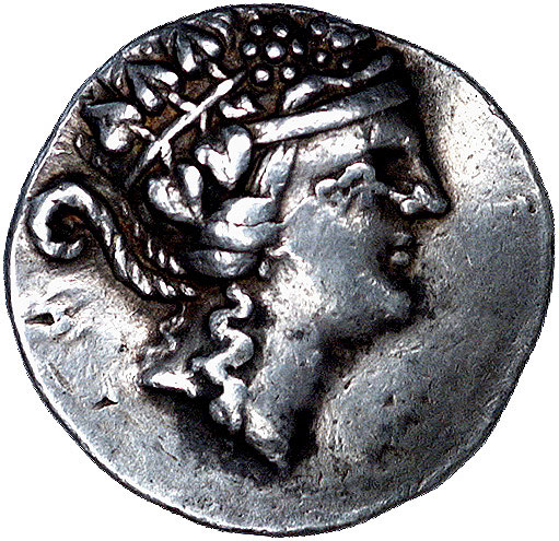 Grecja Północna-Tassos, tetradrachma Aw: Głowa młodego Dionizosa w wieńcu z bluszczu w prawo, Rw: Stojący Herkules z maczugą i skórą lwa na ramieniu, napis wokół, Sear 1756, BMC 3.67-78, 16.79 g