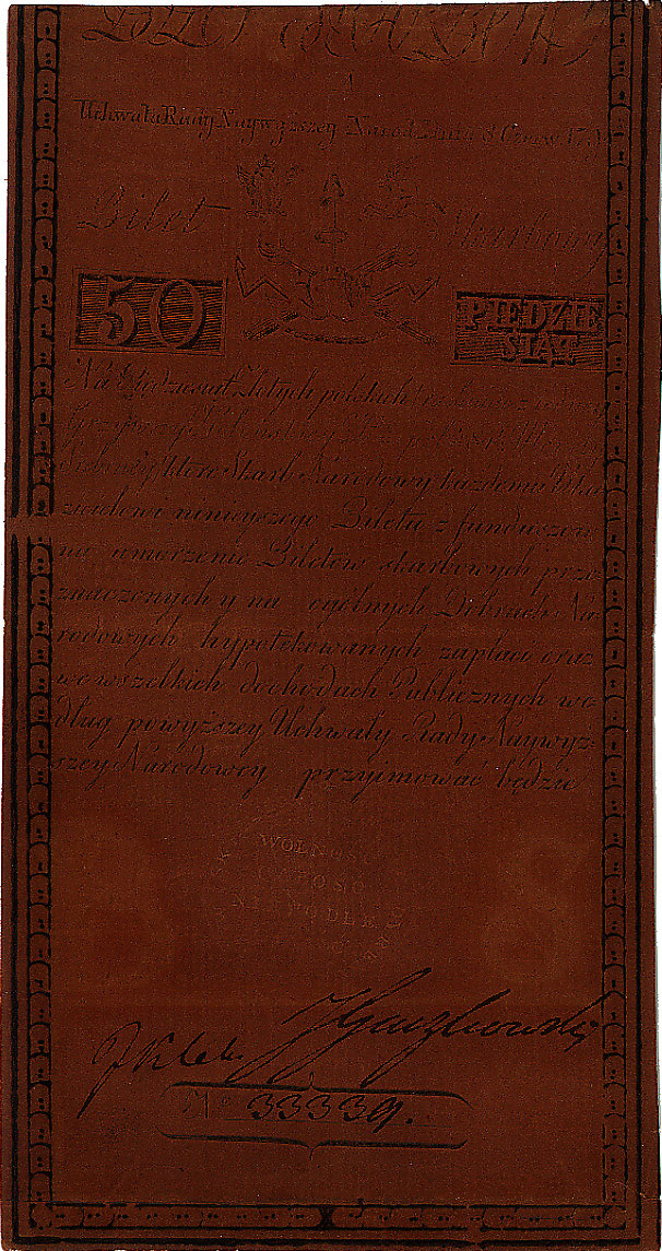 50 złotych 8.06.1794, seria A, Pick A4, Miłczak A4a