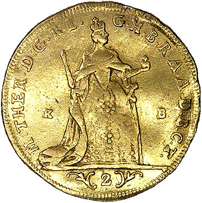 dwudukat 1765, Krzemnica, Herinek 61, Fr. 73, złoto, 6.86 g, gięty