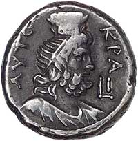 Egipt-Aleksandria, Neron 54- 68, tetradrachma bilonowa, Aw: Popiersie w koronie radialnej w prawo ..