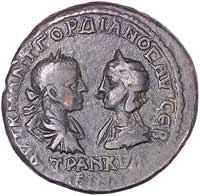 Gordian III i Trankilina 238- 244, Moesia Inferior- Markianopolis, AE-30, Aw: Popiersia Gordiana i..